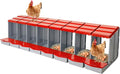Chicken Nesting Boxes 8 Compartment PP Nesting Box with Inclined Nesting Boxes & Vented Holes Wall Mount Chicken Laying Boxes for Chicken Coop (Red)