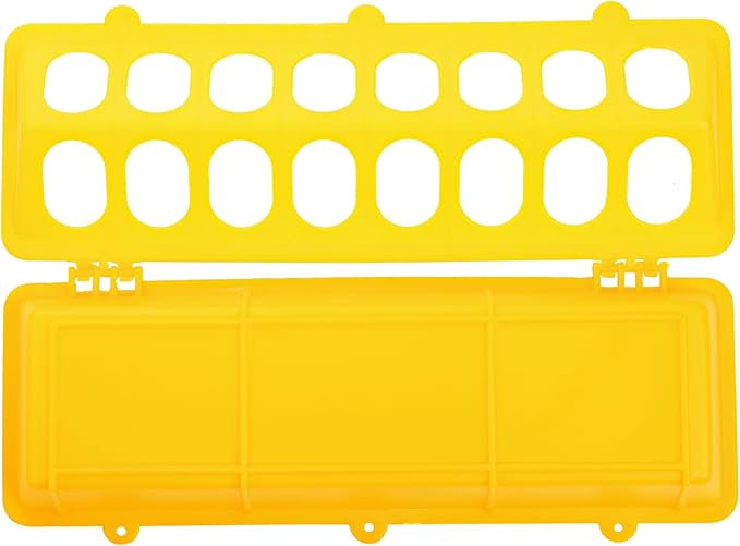 Coloch 6 Pack Flip Top Poultry Feeder, Plastic Chicken Feeder Trough Multi-Hole Poultry Feeding Tray No Mess No Waste Chick Feeding Dispenser for Pigeon, Quails, Duckling Birds, Duck, Chicken