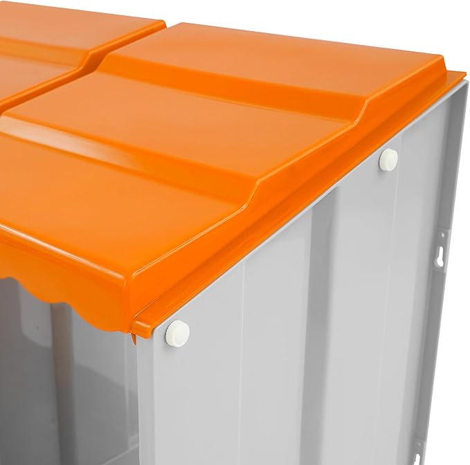 Chicken Nesting Box, 5 Compartments PP Nesting Box, Wall Mountable Nesting Boxes with Inclined Top, Drain Holes & Resting Platform for Chicken and Poultry to Collect Eggs