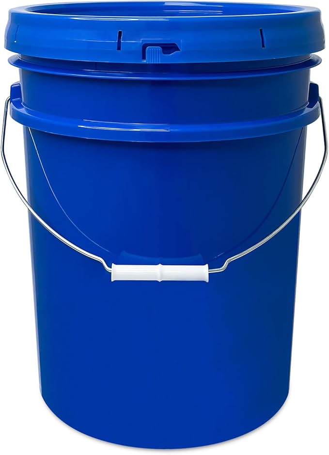 ePackageSupply 5 Gallon Bucket with Airtight Lid | Made in USA | Food Grade | Heavy-Duty Premium HPDE Plastic | Durable 90 Mil All Purpose Pail | Easy Stack and Store | BPA Free (Blue, 60)