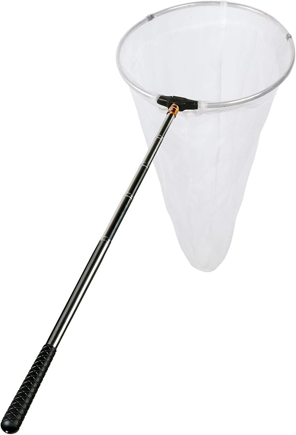 RESTCLOUD Insect and Butterfly Net with 12" Ring, 24" Net Depth, Handle Extends to 59 Inches for Adults and Kids (12" Ring, 59" Handle)