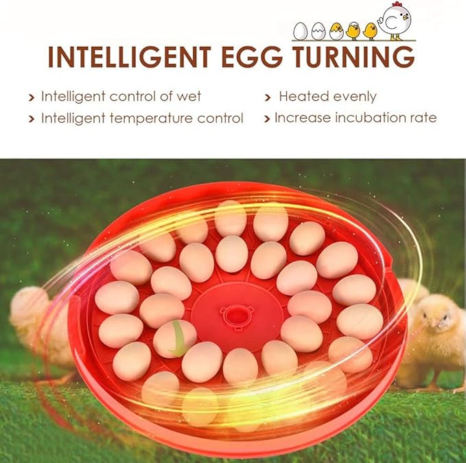 30 Egg Incubator Automatic Turning Digital Poultry Hatcher Brooder Temperature Control LED Screen For Chickens Ducks Goose Birds