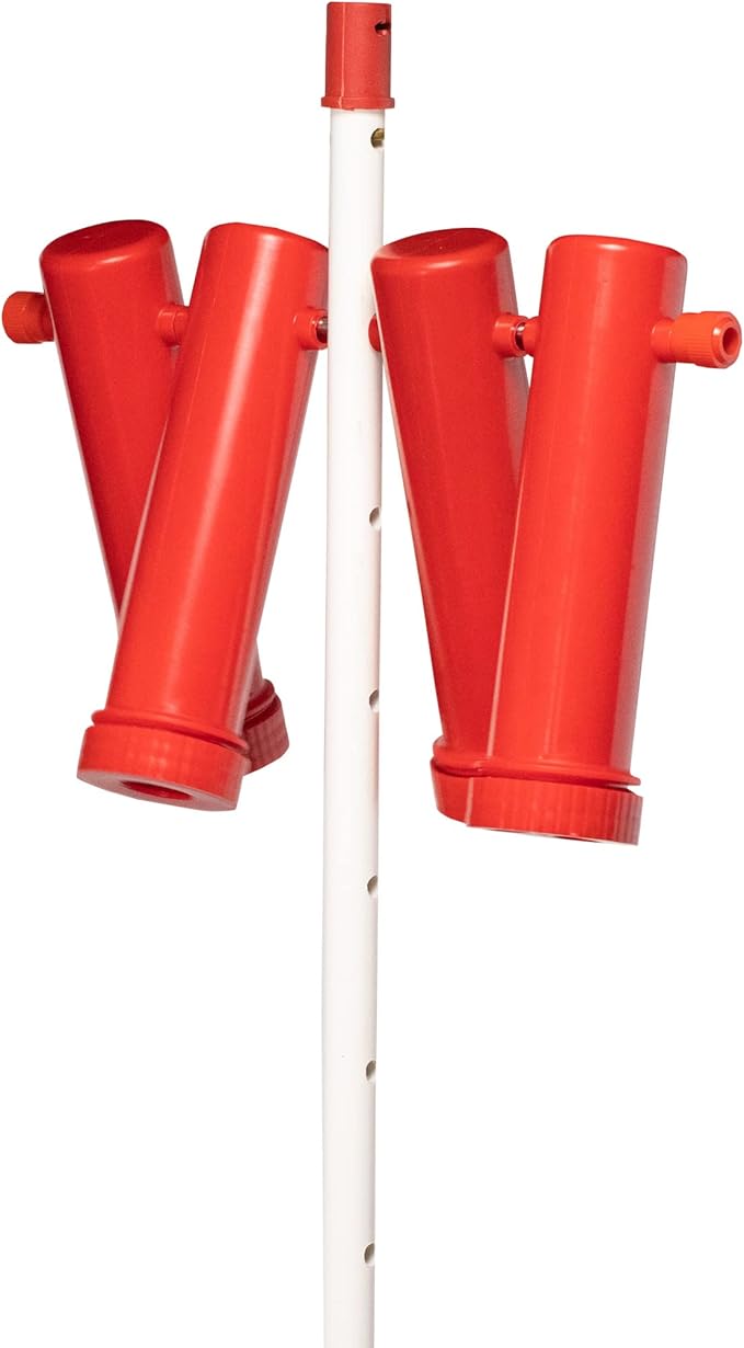 RentACoop Chicken Treat Dispenser - Suitable for Small and Large Treats - Includes Post for Indoor and Outdoor Placement - Large Size with 4 Tubes