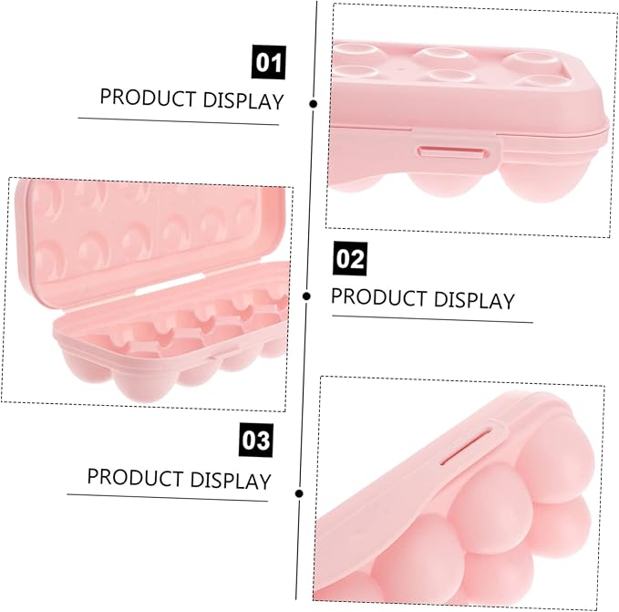 2pcs Stackable Egg Storage Box Pink Refrigerator Egg Holder Practical Container for Organizing Fridge for Home Use