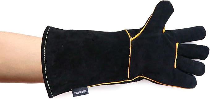 Animal Handling Gloves Bite Proof Reinforced Leather for Dog Training Cat Scratch Falcon Reptile Grabbing Snake