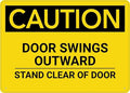 Caution Door Swings Outward Stand Clear of Door Tin Sign Warning Metal Sign Vintage Wall Decor for Home Farm Bar Coffee Shop Club Decoration 8x12 Inch