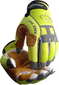 Caiman MAG, Multi-Activity Glove with Goat Grain Leather Patch Palm, Hi-Vis AirMesh Back, Pinch'd-Tip Fingers, Neoprene Knuckle, Hi-Vis Yellow/Gold, Medium (2984-4)