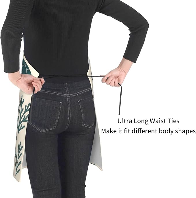 Serene Swan In Stream Adjustable Waterproof Apron Work Cooking Apron With Pockets For Men Women
