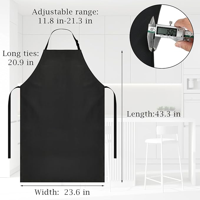 PEASUG Waterproof Butcher Apron, Extra Long Adjustable Lab Apron with Bib for Dishwashing, Cooking, Gardening, Pet Grooming