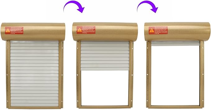 Zerodis Automatic Chicken Coop Door, Solar Powered Opener with Timer Light Sensor HD LED Display, Iron Metal Plastic Frame for Chicken Duck Goose Poultry Safety (Gold)
