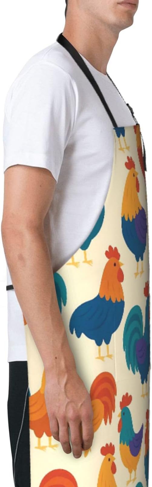 Serene Swan In Stream Adjustable Waterproof Apron Work Cooking Apron With Pockets For Men Women