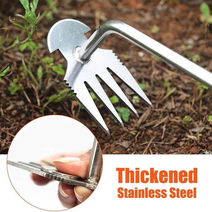 MiOYOOW Weed Puller Tool, Manual Hand Gardening Weeding Tool, Portable Multifunctional Weed Remover Tool for Gardening Backyard Farm