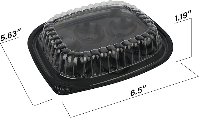 MT Products Clear Deviled Egg Containers Holds 6 Eggs 6.5" x 5.63" x 1.19" - Durable Egg Platter Tray (Pack of 12) - Made in the USA