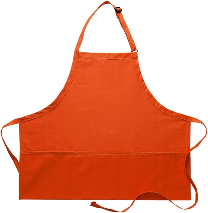 DayStar Apparel Premium Quality 3-Pocket Bib Apron with Adjustable Neck and Extra Long Ties - Style 200