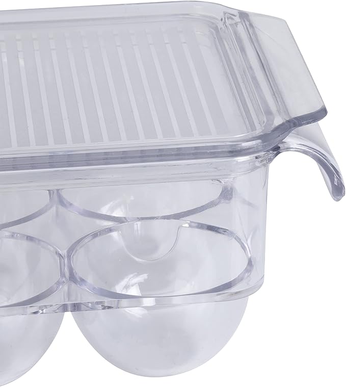 Kitchen Details Egg Crate | Dimensions: 14.5"x4.5"x2.9" | Fits 14 Eggs per Crate | Stackable | BPA Free | Easy Pull Handles | Kitchen Organization | Clear