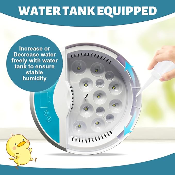 9 Egg Incubators for Hatching Eggs, Chicken Incubator Automatic Egg Turner with Temperature Control, Egg Candler, Auto Water Adding for Duck Goose Quail Parrot Turkey (Blue)
