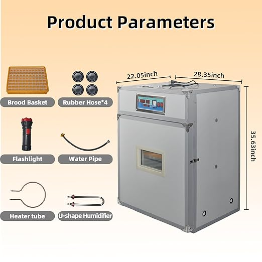 176 Egg Digital Cabinet Incubator，Poultry Hatching Breeding Cabinet Incubator for Auto Egg Turning, Temp/Humidity Control, Thermostatic for Chicken/Duck/Goose/Quail Bird.