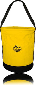 Graintex Tapered Canvas Bucket 12"x10"x15", Utility Tool Bucket 16 Inside Pockets, Reinforced Base & Carry Handle, Ripstop Canvas, Multi-Purpose Bag for Jobsite & Home Use for Tool Storage Solutions