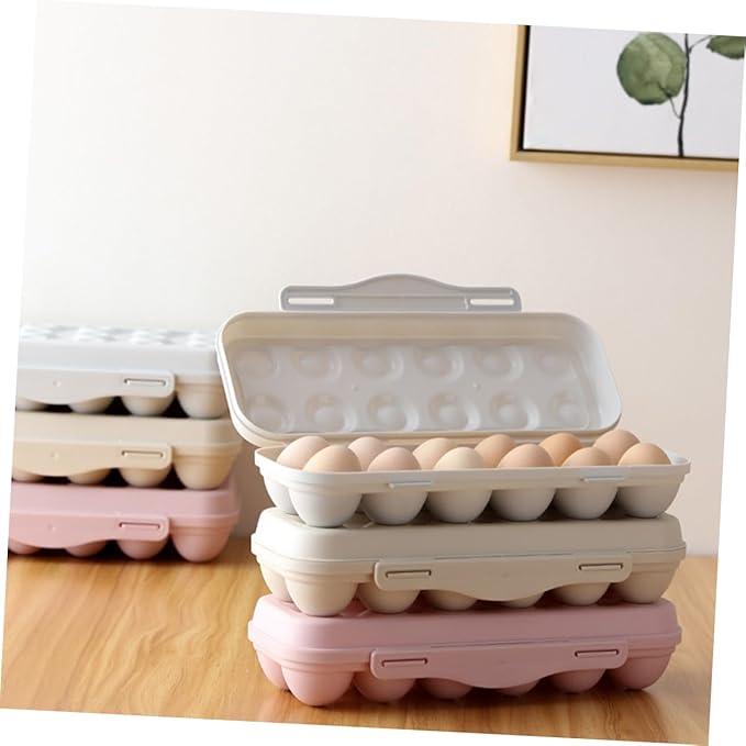 2pcs Egg Box for Fridge Egg Tray Sturdy Storage Container Stackable Fridge Accessories Material Easy to Clean