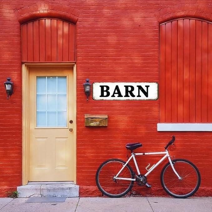 Decorative Tin Signs 16 * 4 Inches Barn Themed Design for Backyard, Ranch, Bedroom | Outdoor Sign, Vintage Decor for Home, Unique Wall Decor