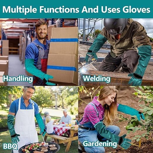 Animal Handing Gloves Bite Proof,Leather Welding Gloves,Multipurpose Puncture Proof Glove for Dog,Cat,Reptile,Snake