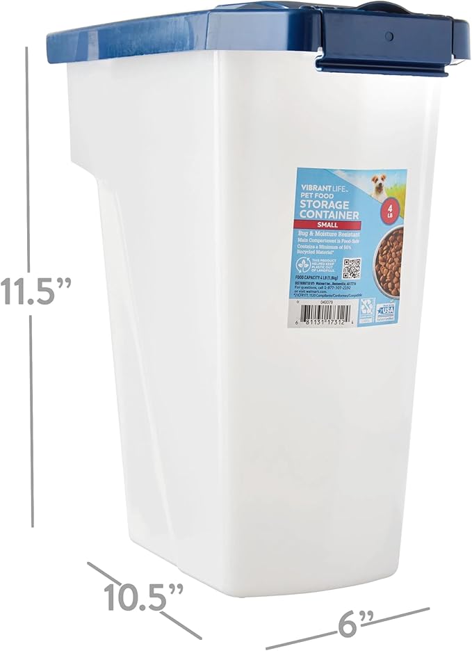 Plastic Pet Food Storage Container with Locking Lid, Extra-Large, 50 lb