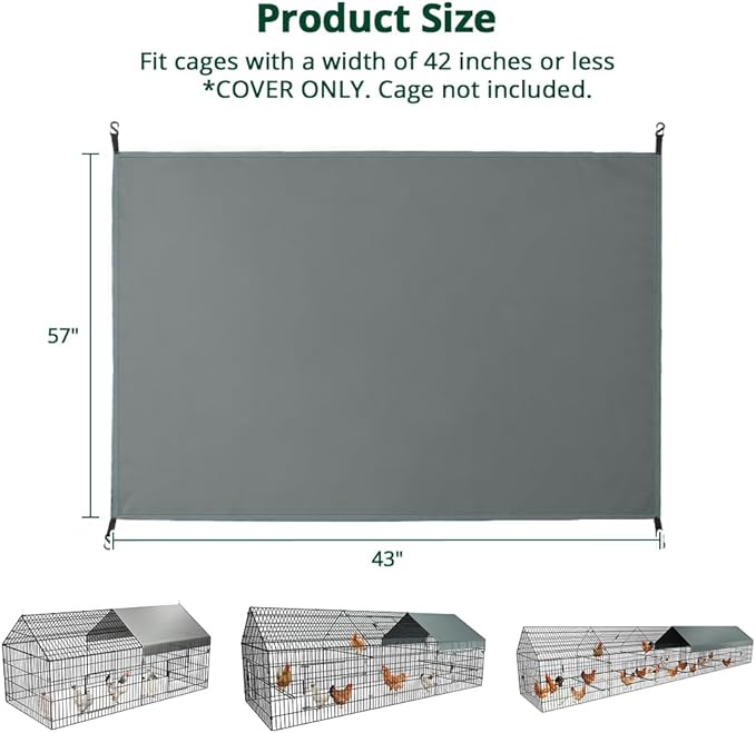 Chicken Run Cover Replacement, Waterproof Chicken Cage Tarp, Weatherproof Cover for Outdoor Duck Pen