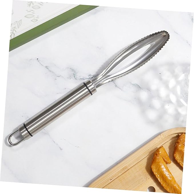 Poultry Lung Remover Set 2-Pack 9.44In Stainless Steel Practical Lung Scraper for Chicken Turkey Processing Ergonomic Handheld Tool for Home and Farm Use