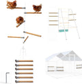 6pack Chicken Roosting Bars with Conectors, Adjustable & Replaceable Wood Bar (13" L)