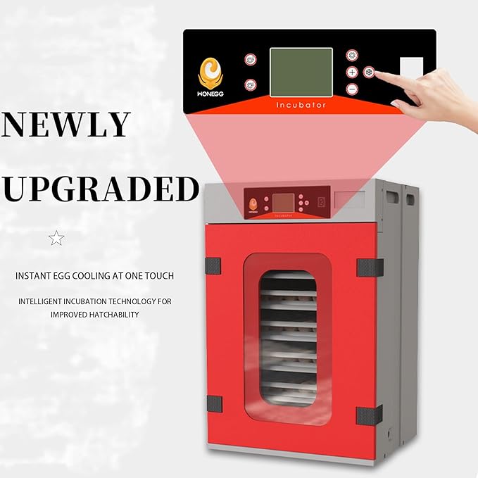 400 Egg Incubator Hatcher Machine for Chicken Duck Poultry, Automatic Egg Turner with Temperature & Humidity Control, 3-in-1 Hatchery with Visual Window, Auto Cooling, Pe Material (110v/220v)