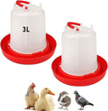 2 Pack 3L Chicken Waterer Feeder – Large Capacity Poultry Drinker Set for Chicks, Ducks, Turkeys | Plastic Water Dispenser Container for Coop