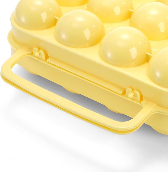 ZEAYEA 3 Pack Eggs Carrier with Handle, 36 Eggs Camping Egg Holder for Organize Eggs and Prevent Eggs from Cracking, Portable Egg Container for Travel, Outdoor Hiking, Picnic
