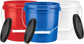 House Naturals 1 Gallon Food Grade Buckets with Lids BPA Free Plastic containers Three Colors (Pack of 3) Made in USA
