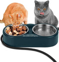 Heated Water Bowl for Outdoor Cats, 2 Thermal Stainless Steel Heated Cat Bowl for Outside, Ice Free & BPA Free Heated Pet Bowl for Small Animals Squirrel Rabbits Chickens Bird Bath in Winter