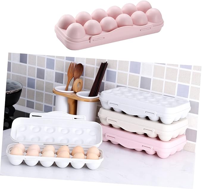 2pcs Egg Box for Fridge Egg Tray Sturdy Storage Container Stackable Fridge Accessories Material Easy to Clean