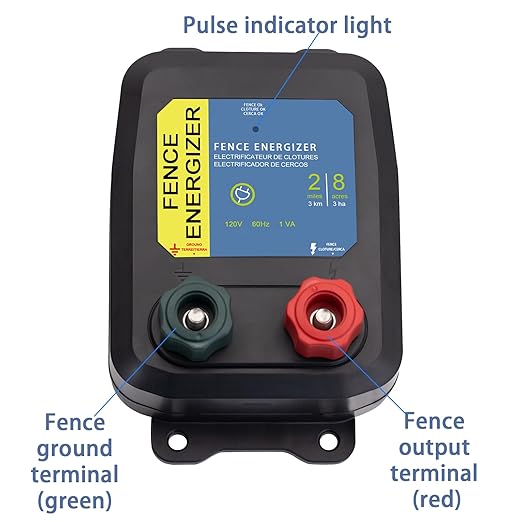 Electric Fence Energizer Plus 250,Electric Fence Charger and 17 Gauge Spool Aluminum Wire PE2 0.10 Joule,Livestock Fence Chargers for Containing Pets and Keeping Out Small Nuisance Animals