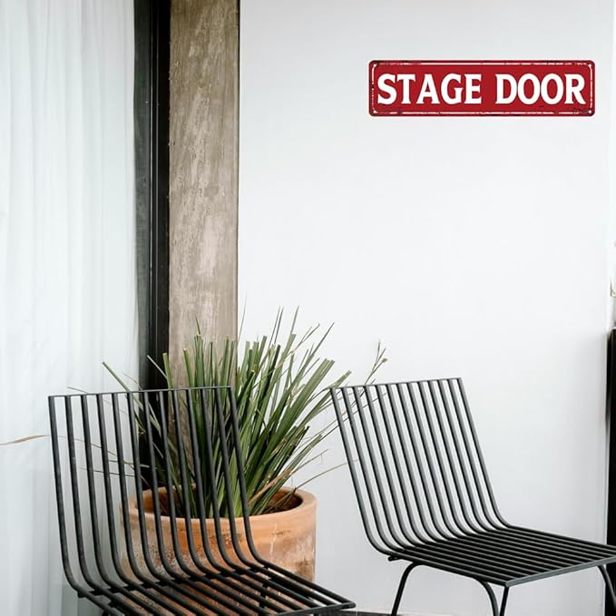 Home Theater Decor Stage Door Sign Vintage Metal Tin Signs Theatre Posters For Home Movie And Musical Theater Concert Entry Sign Musical Theater Wall Art Decor 16x4 Inches