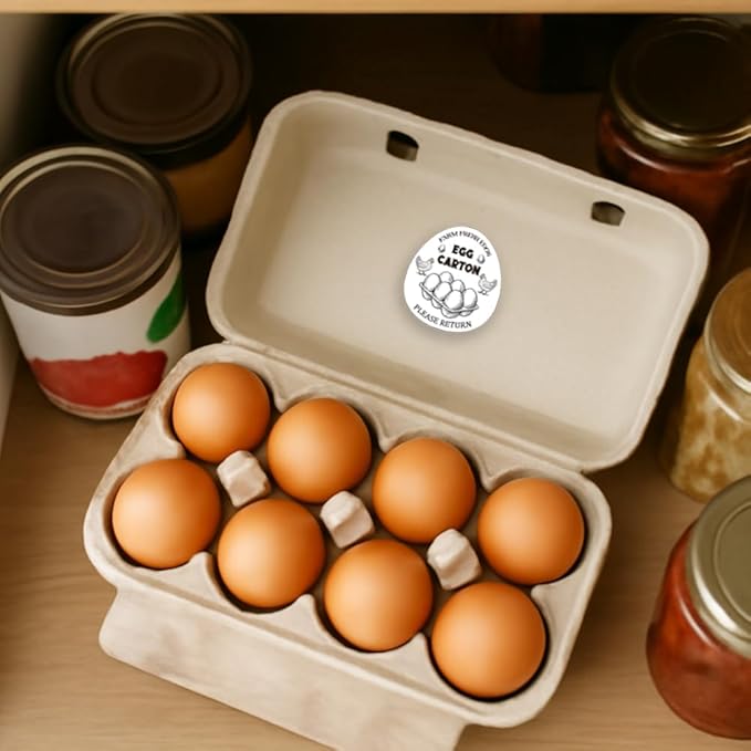 320 Pcs Farm Fresh Egg Carton Labels, 2 Inch Please Return Egg Carton Stickers Waterproof Self-Adhesive Egg Packaging Stickers for Box Container Carton Farm Supplies