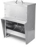 vensovo Galvanized Chicken Feeder - 25Lbs Outdoor Waterproof Metal Feeder with Lid, Coop Food Dispenser No Waste for Chicken, Haning or Stand