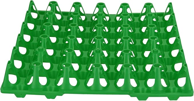 30 Cell Plastic Egg Flats, 5PCS Egg Crates Holder Tray for Storage and Transportation, Durable Reusable Design - Stackable, Space Saving, Ideal for Home and Farm Use (Green)