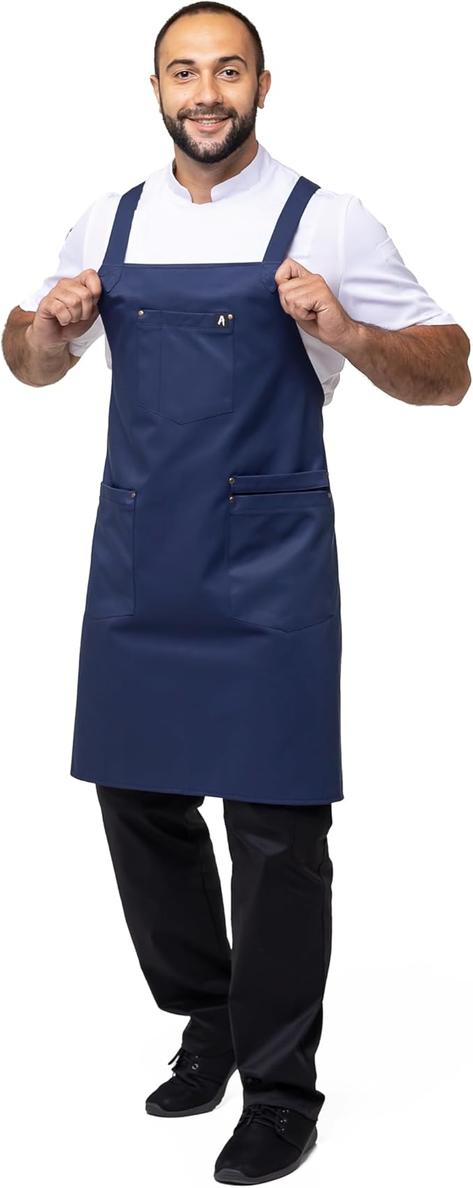 Aquasafe Water-Repellent Cross-Back Bib Apron - Unisex One Size