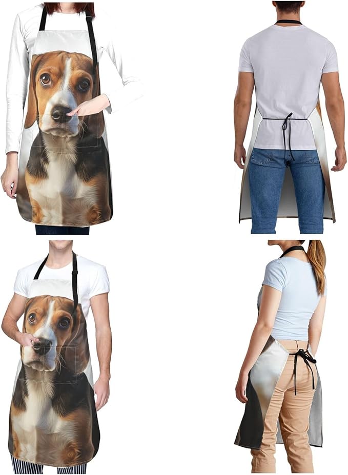 Kitchen Aprons for Men Women Waterproof Apron with 2 Pockets Skis on mountain Apron Adjustable Bib Aprons