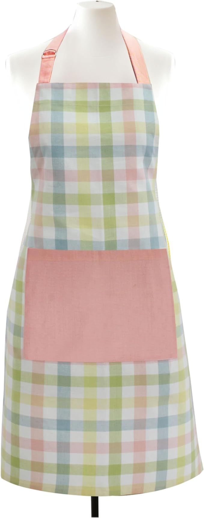 COTTON CRAFT Spring Pantry Apron - Easter Summer Chef Apron-Premium Cotton Adjustable Apron with Pocket and Long Waist Ties