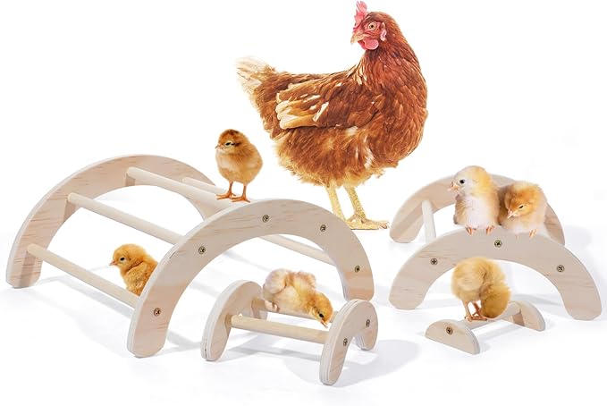 Chicken Roosting Bar Set: 4 Stackable Wooden Perches for Backyard