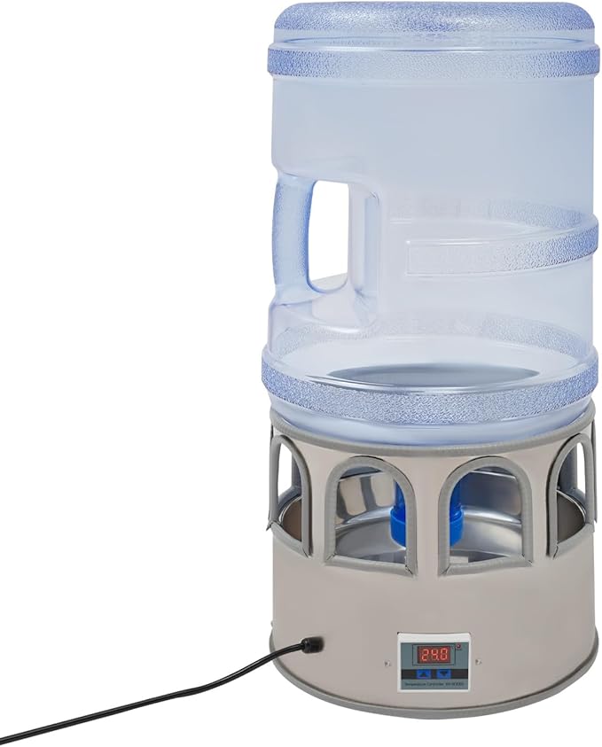 Chicken Water Heater, Heated Chicken Waterer with 5 Gallon Bucket & LED Display Screen, Adjustable Temperature Winter Heated Water Bowl for Poultry & Birds Chickens, Ducks, Pigeons Etc