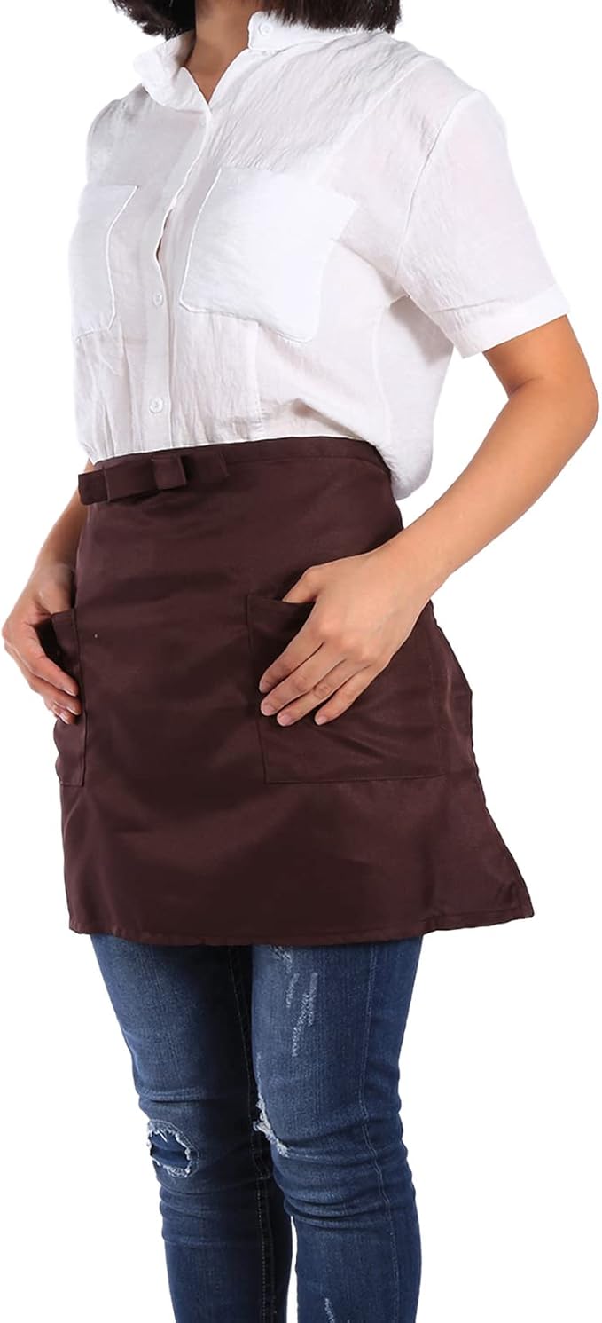 Ymiko Apron, Half Length Aprons With Pockets for Kitchen or Serving