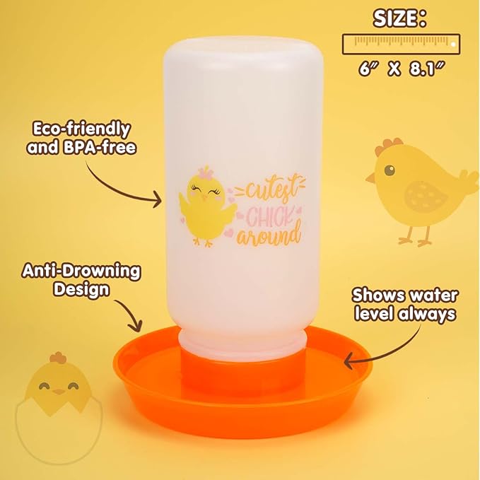 TGEYD Chick Feeder and Waterer Set – Automatic 1L Chicken Feeder and Waterer for Baby Chicks, Ducks, and Quail – Brooder Starter Kit & Chicken Coop Accessories