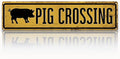 Rustic Farmhouse Metal Tin Sign, Pig Crossing Sign, Vintage Animal Road Signs for Porch, Yard, and Farmhouse, Animal Crossing Warning Signs, Perfect for Garden and Road, 15.7 x 3.9 inches