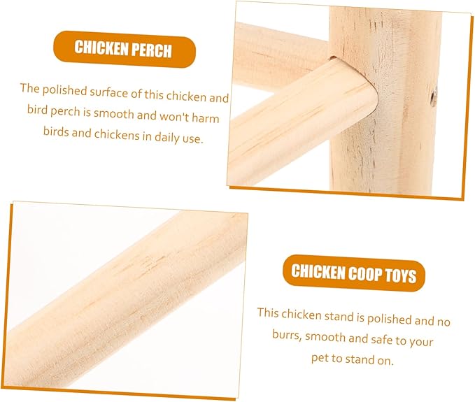 TOYANDONA Chicken Perch Stand Roosting Bar for Chickens and Birds Design Essential Coop Accessory for Secure Roosting and Foot Exercise
