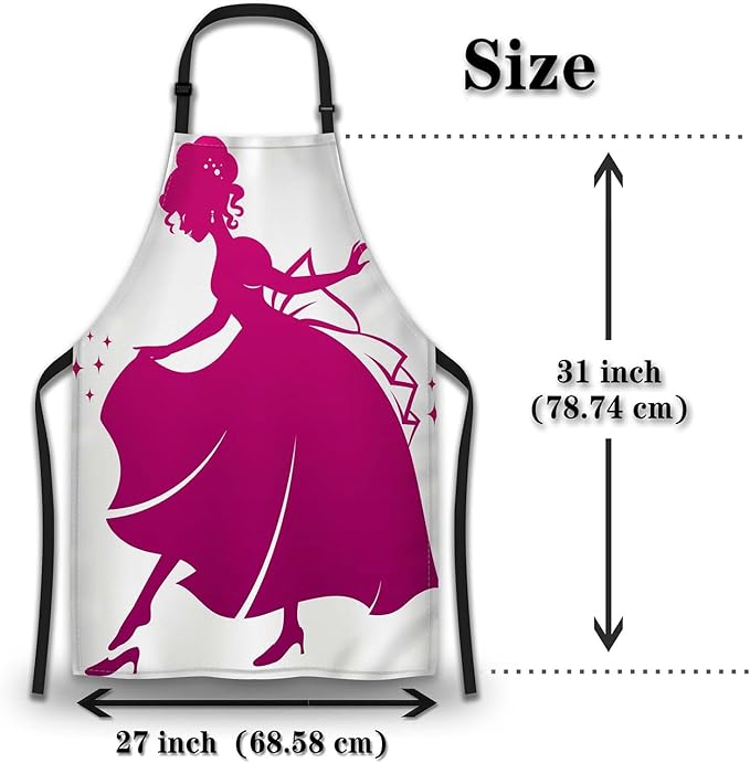 Garden Apron for Women Cinderella Mans Aprons for Kitchen Cooking Restaurant BBQ Painting Crafting Gardening 27” (W) x 31” (H), Waterproof Apron